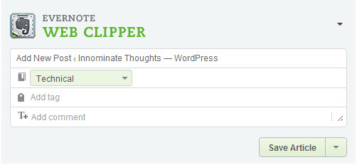 Evernote Web Clipper browser plugin